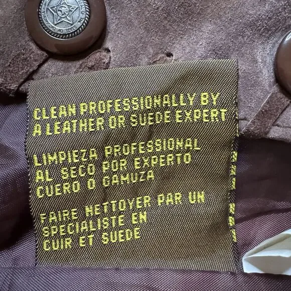 Vintage G-III Pelle Global Brown Suede Leather Vest Western Button Front Mens L - Picture 7 of 11